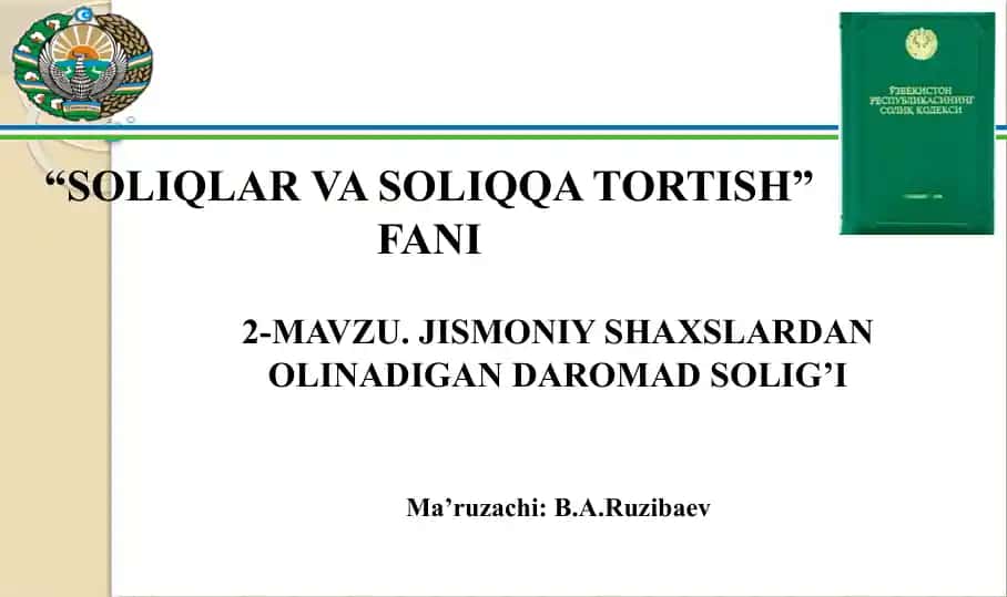 Jismoniy shaxslardan olinadigan daromad solig'i