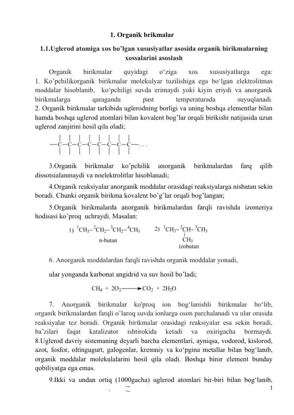 Organik birikmalar