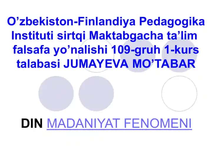 DIN MADANIYAT FENOMENI