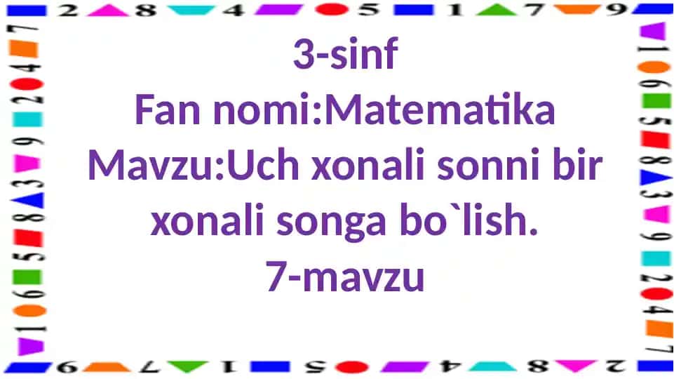 Uchxonalisonnibirxonalisongabo`lish
