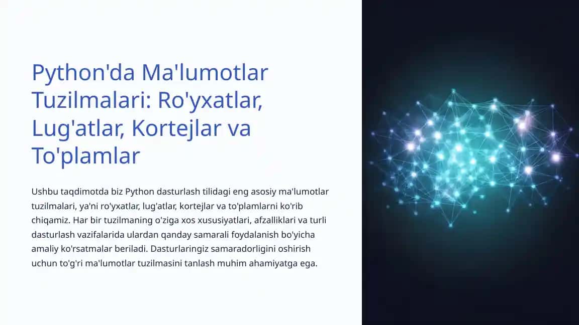 Python'da Ma'lumotlar Tuzilmalari