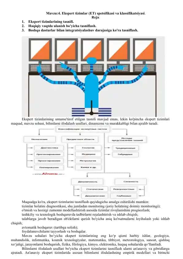 Ekspert Tizimlar Tasniflash