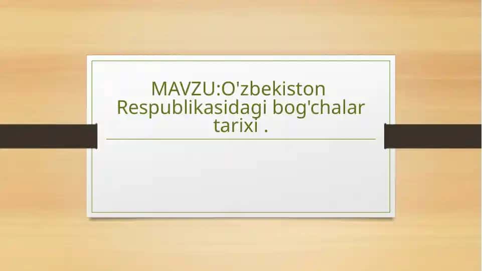 O'zbekiston Respublikasida g'ib chalarni tarixi