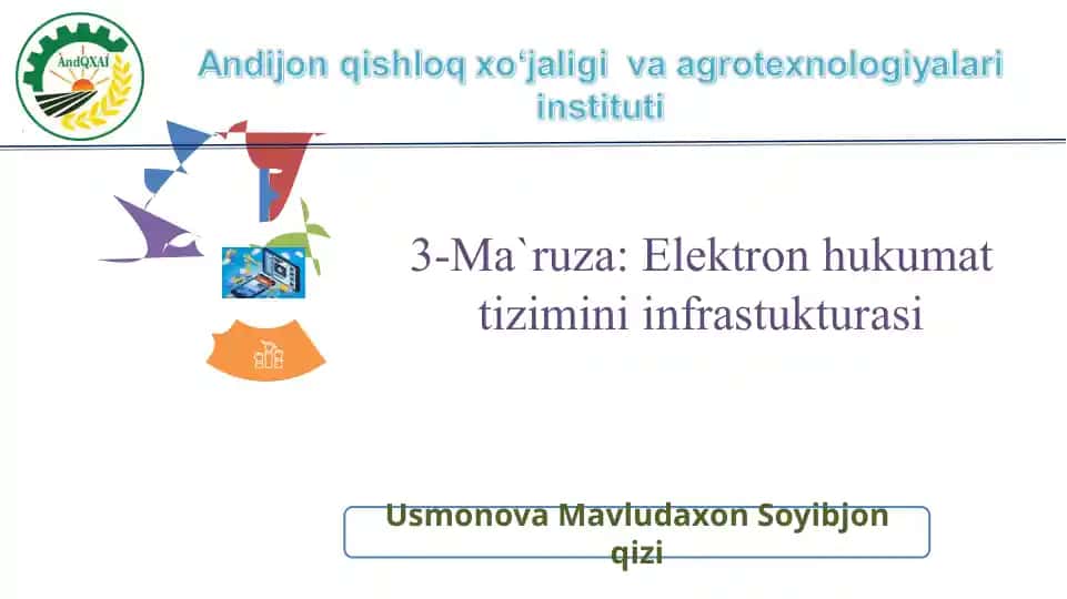 Elektron hukumat tizimini infrastukturasi