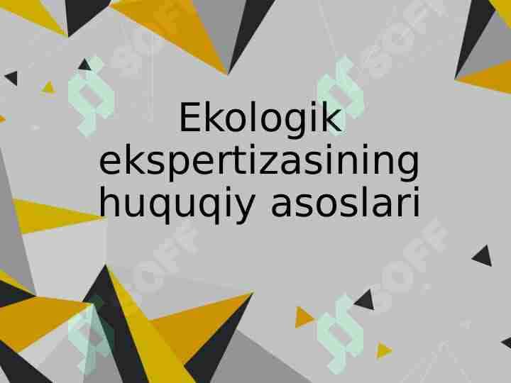 ekologik ekspertiza asoslari