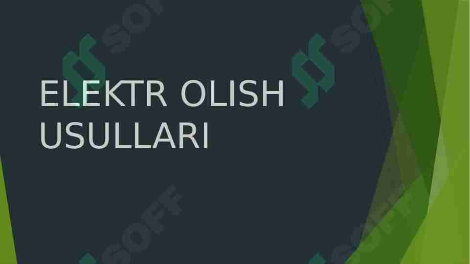 ELEKTR TA'MINOTI