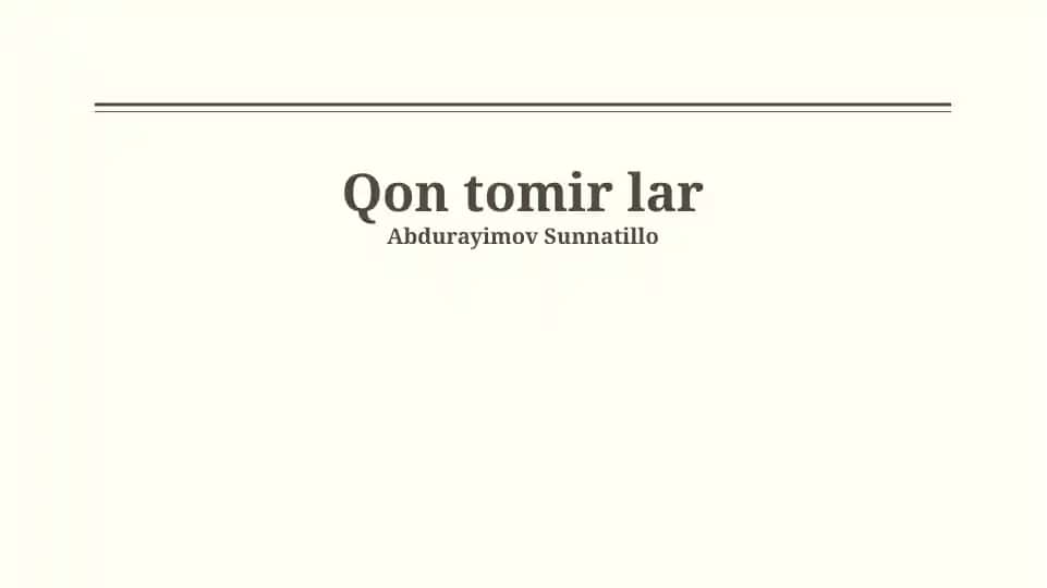 Qon tomirlar