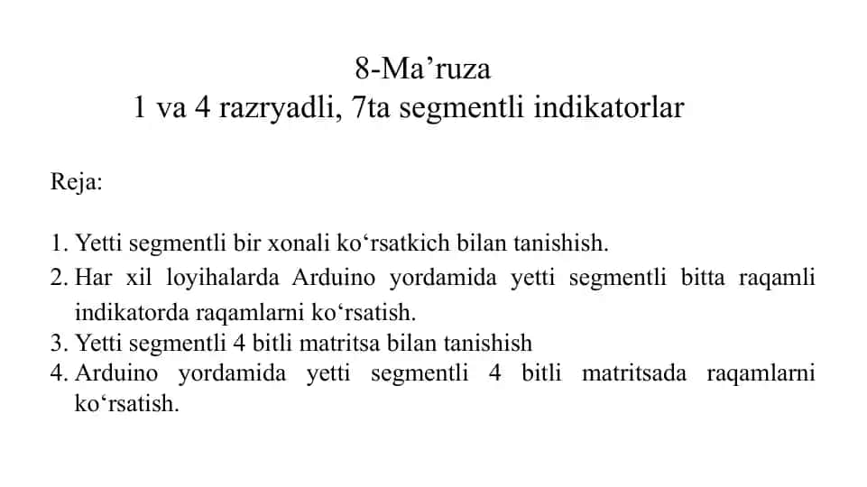 Yettisegmentli birxonali ko'rsatqich