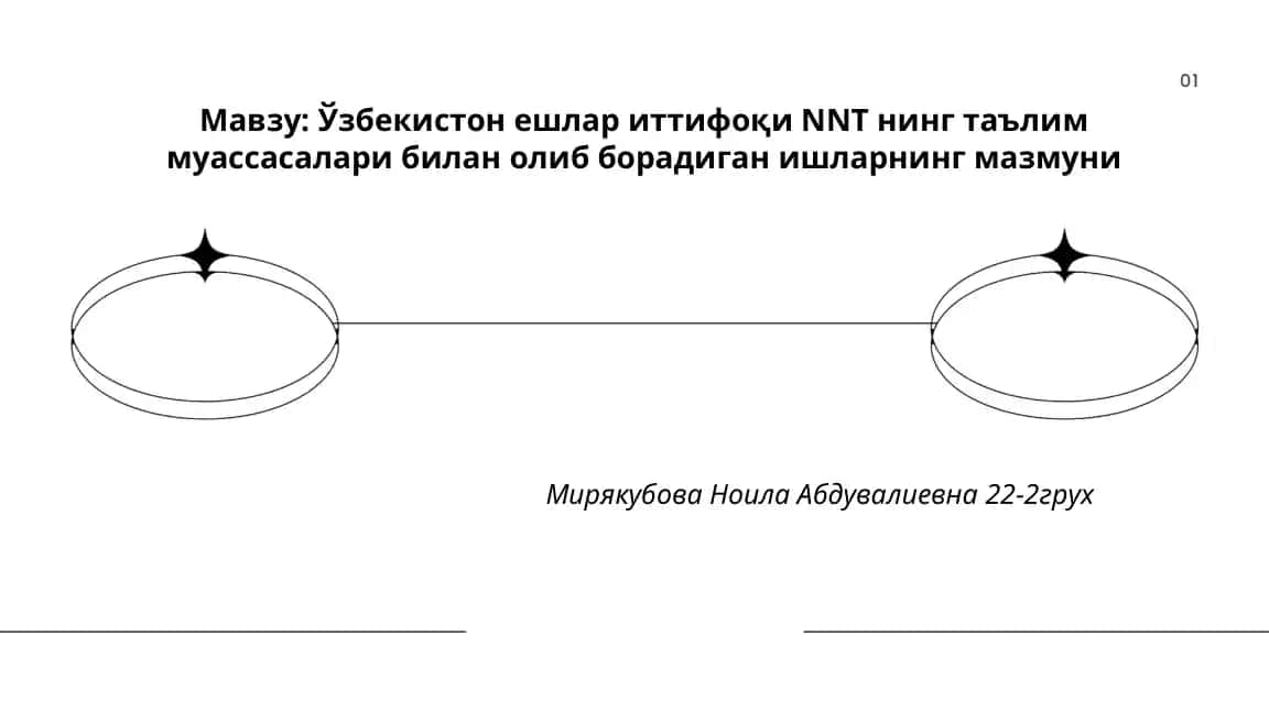 Ўзбекистон ёшлар иттифоқи NNT нинг таълим муассасалари билан ОЛИБ борадиган ишларнинг мазмуни