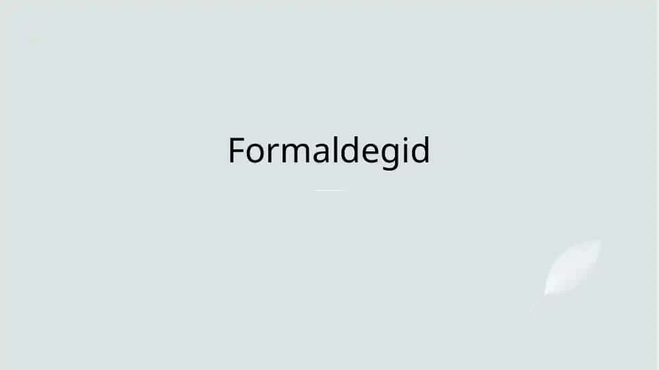 Formaldegid