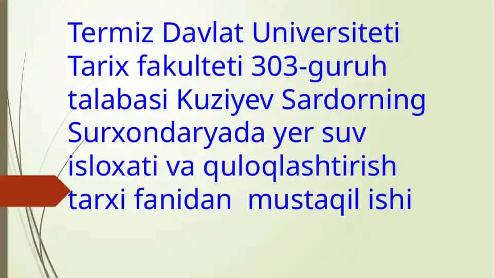 Surxondaryoda Quloqlashtirish