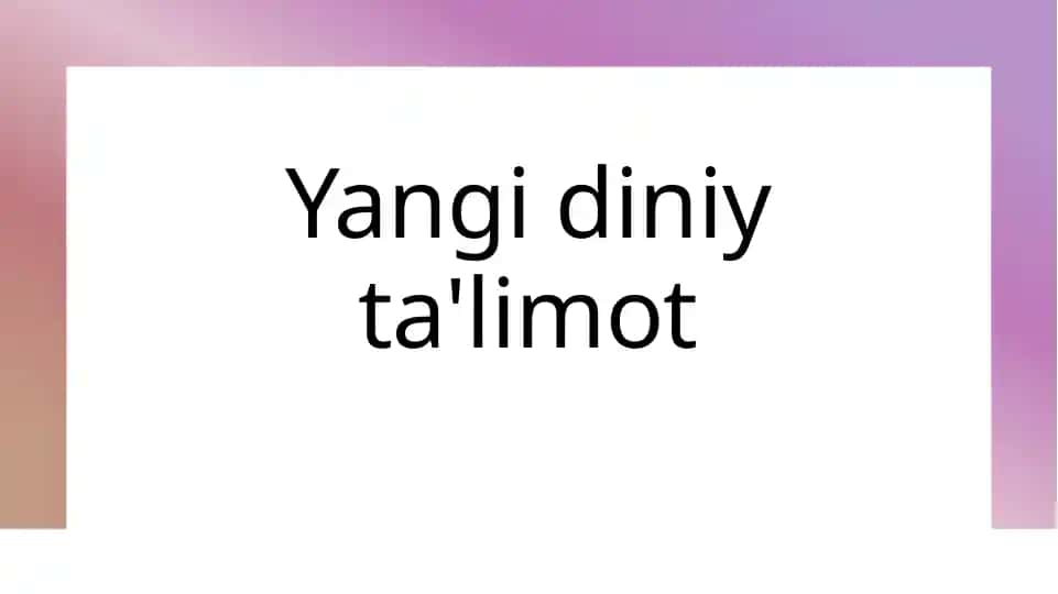 Yangi diniy ta'limot