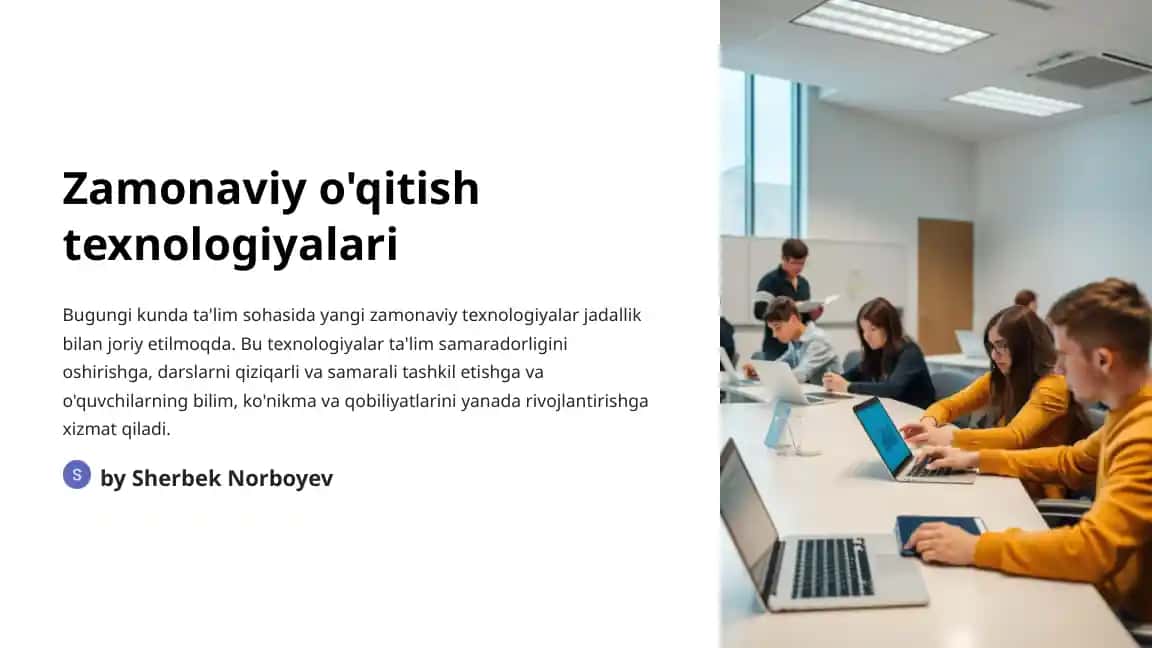 Zamonaviy o'qitish texnologiyalari