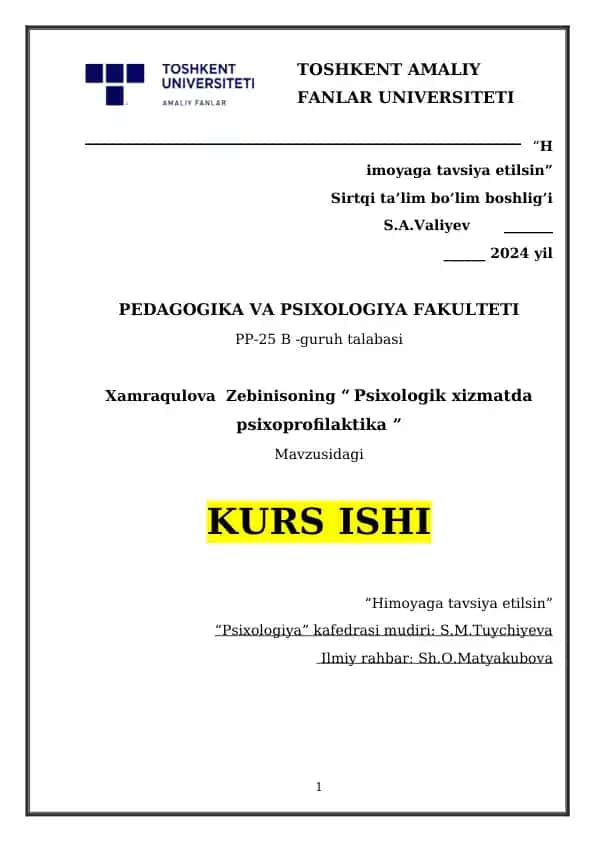 Psixologik xizmatda psixoprofilaktika