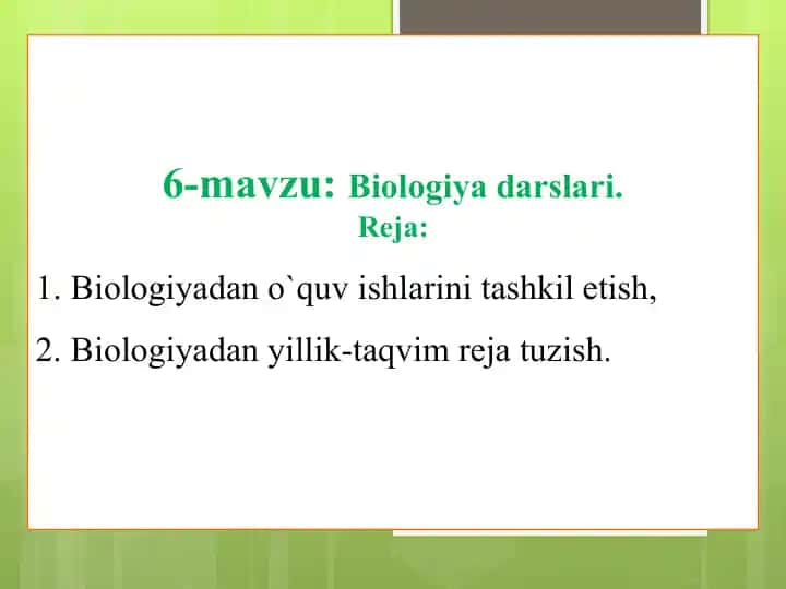 Biologiya darslari