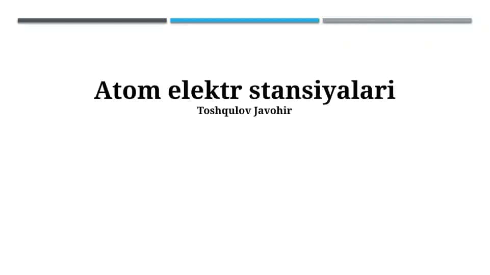 Atom elektr stansiyalari