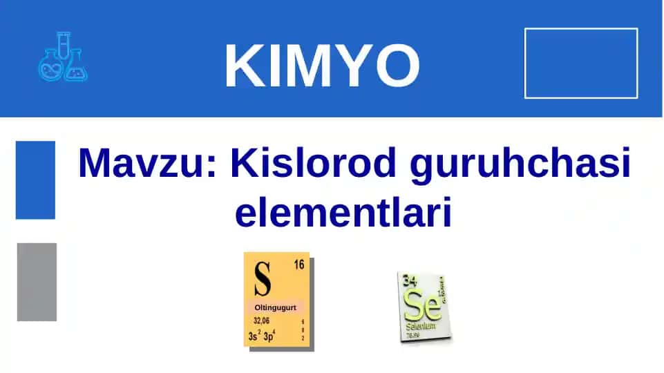 Kislorod guruhchasi elementlari