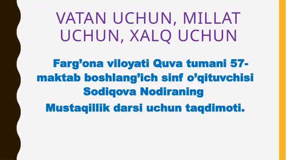 Mustaqillik darsi taqdimoti