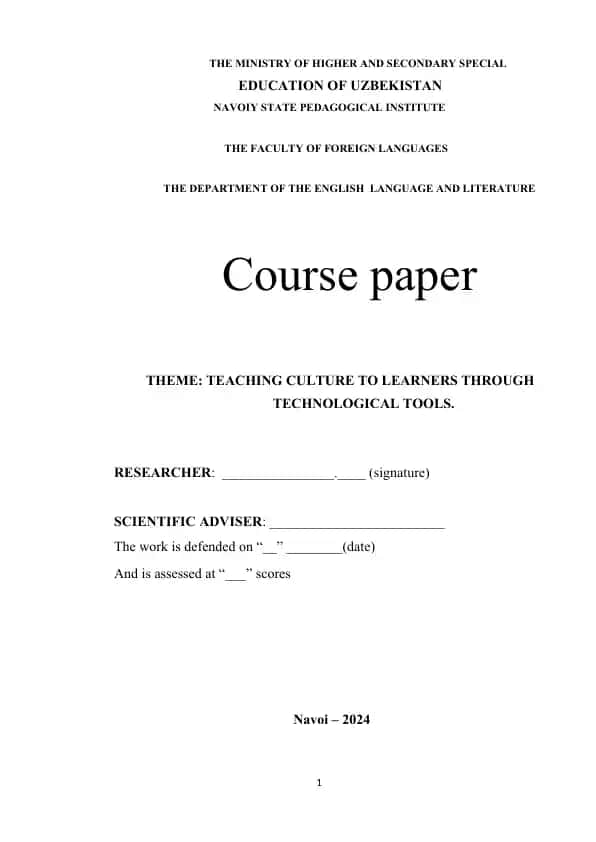 Teaching culture to learners through technological tools