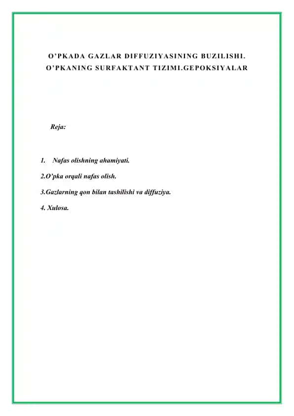 Nafas olishning ahamiyati