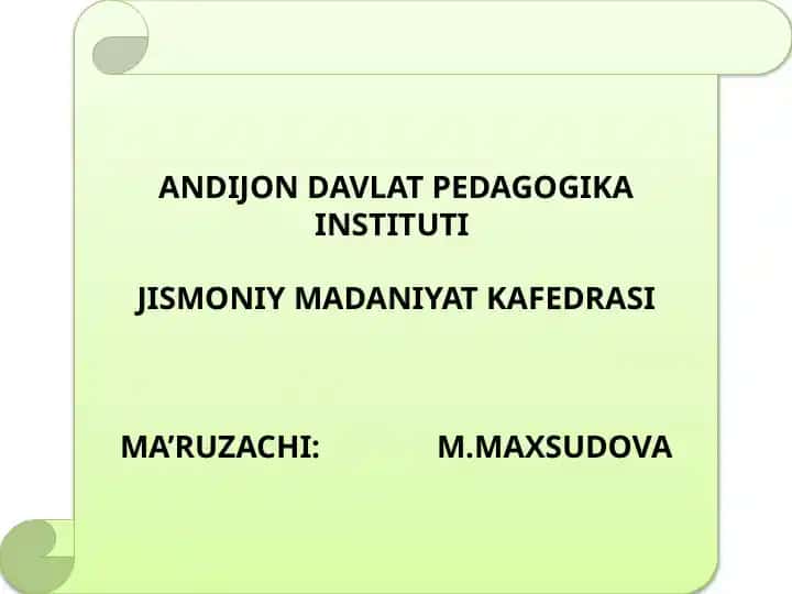 Jismoniy madaniyat kafedrasi