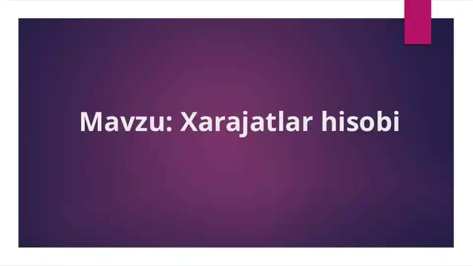 Xarajatlar hisobi