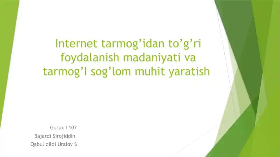 Internet tarmog’i ta'rifoydalanish matn