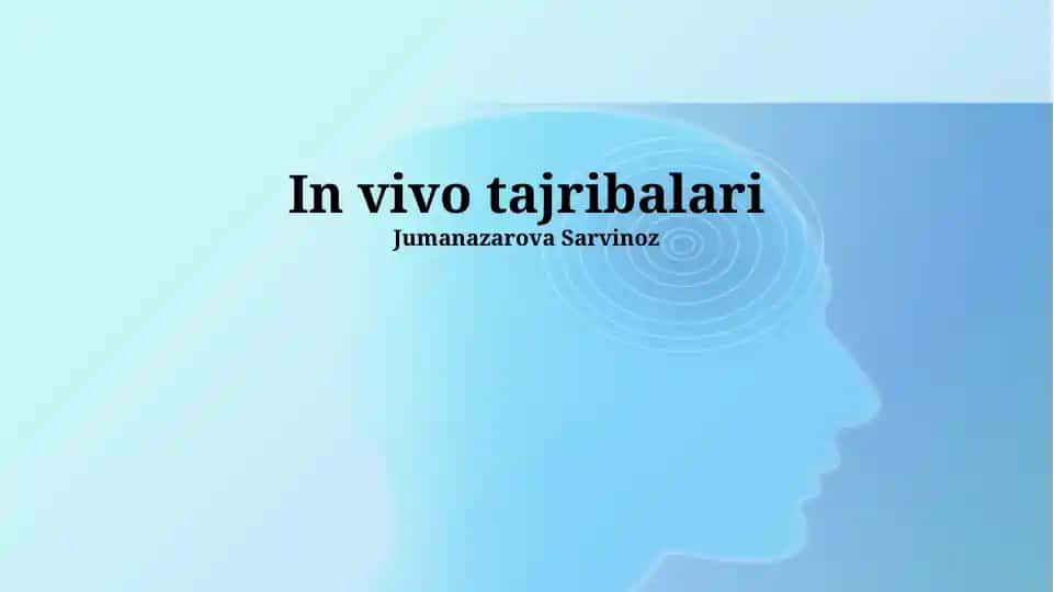 In vivo tajribalari