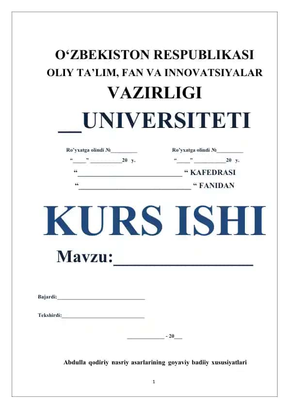 Abdulla Qodiriy nasriy asarlarining goyaviy badiiy xususiyatlari