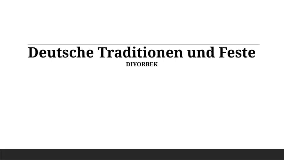 Deutsche Traditionen und Feste