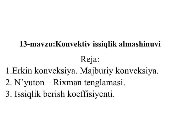 Konvektiv issiqlik almashinuvi
