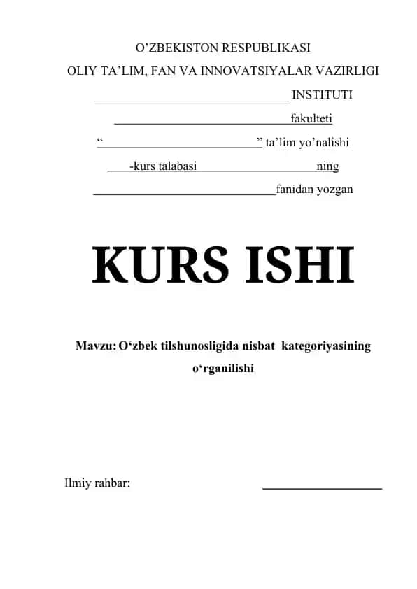 O‘zbek tilshunosligida nisbat kategoriyasining o‘rganilishi