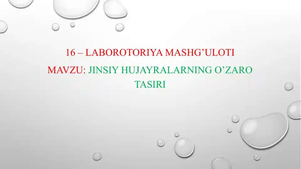 Jinsiy hujayralarning o'zaro tasiri