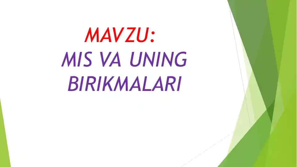 MIS va uning birikmalari