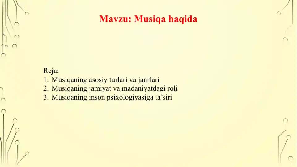 Musiqa haqida taqdimot
