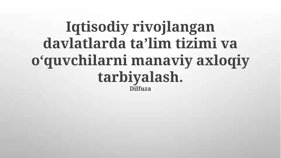 Ta'lim Tuzilmalari va Axloqiy Tarbiyalash