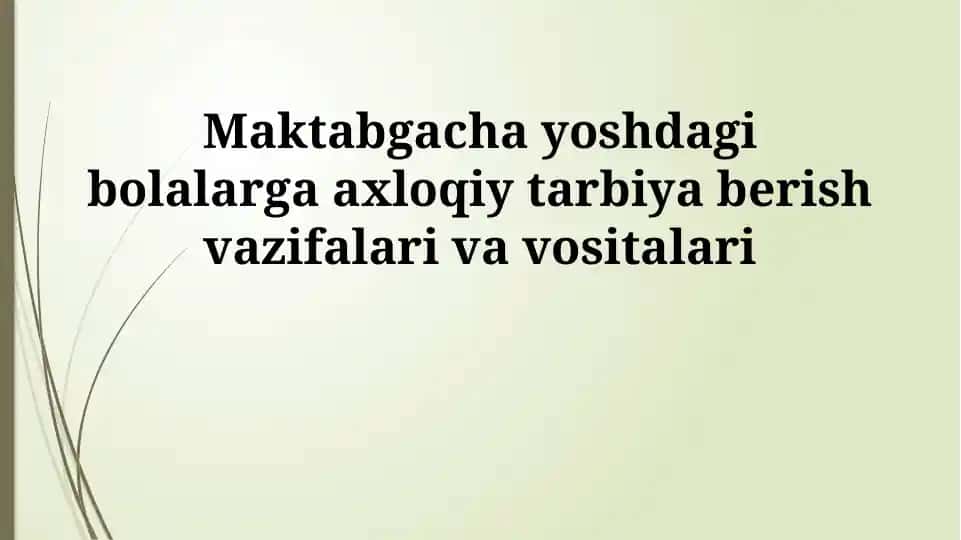 Axloqiy Tarbiya Berish
