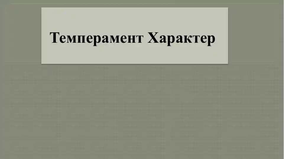 Temperament Xaakter