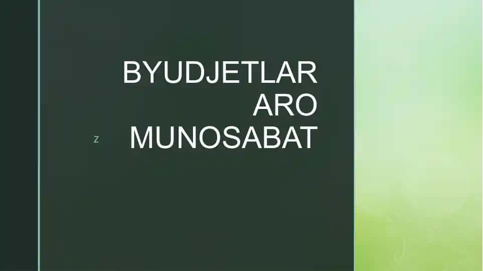 Byudjetlararo Munosabat
