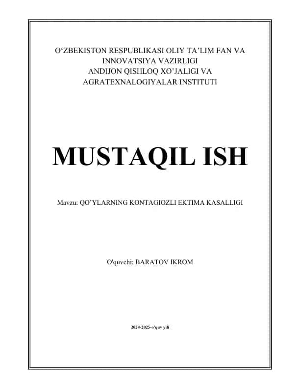 Qo'ylarning kontagiozli ekzema