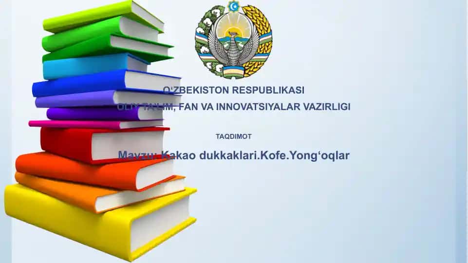 Kakao dukkaklari, Kofe, Yong'oqlar