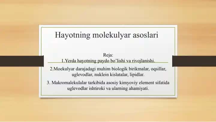 Hayotning molekulyar asoslari