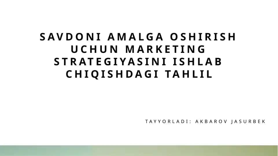 Marketing strategiyasi