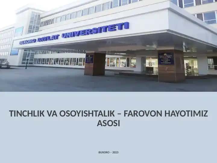 TINCHLIK VA OSOYISHTALIK – FAROVON HAYOTIMIZ ASOSI