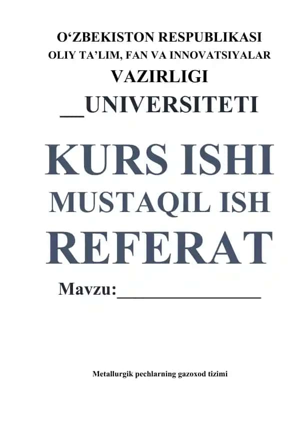 Metallurgik pechlarning gazoxod tizimi