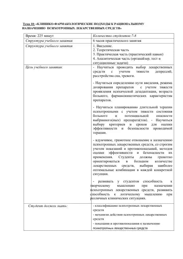 КЛИНИКО-ФАРМАКОЛОГИЧЕСКИЕ ПОДХОДЫ К РАЦИОНАЛЬНОМУ НАЗНАЧЕНИЮ ПСИХОТРОПНЫХ ЛЕКАРСТВЕННЫХ СРЕДСТВ