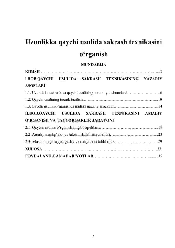Uzunlikka qaychi usulida sakrash texnikasi