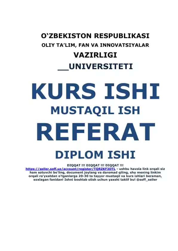 Referat “Korxona faoliyatini boshqarishning iqtisodiy mexanizmlari”