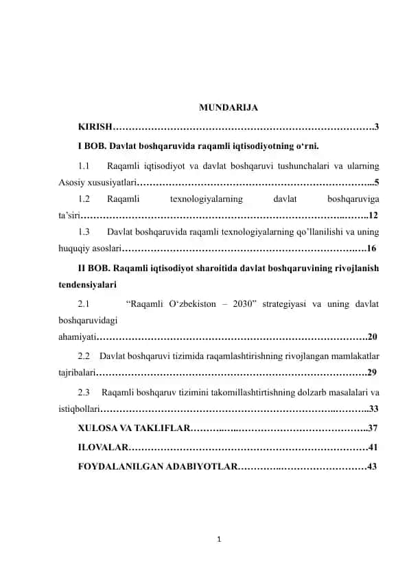 Davlat boshqaruvida Raqamli texnologiyalarning oʻrni