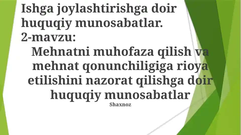 Ish Munosabatlari